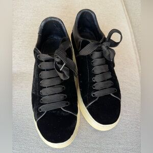 Alexander McQueen Black Velvet Sneakers